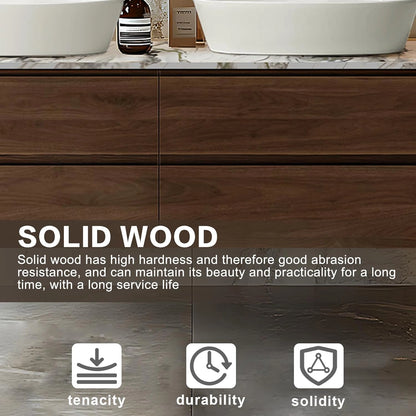 60” - 78” Modern Simple Bathroom Vanity Includes Log Pattern Cabinet