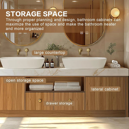 76” - 96” Retro Bathroom Vanity Includes Patterned Countertop