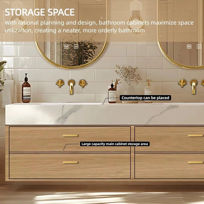60” - 78” Floating Vanity with Double Sinks Includes Large Drawers