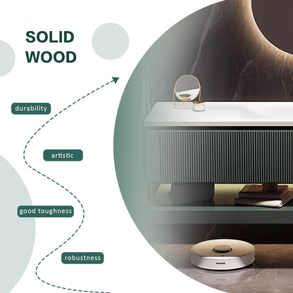 36"- 64" Bathroom Vanity with Wall Mounted Led Oval Mirror and Single Sink