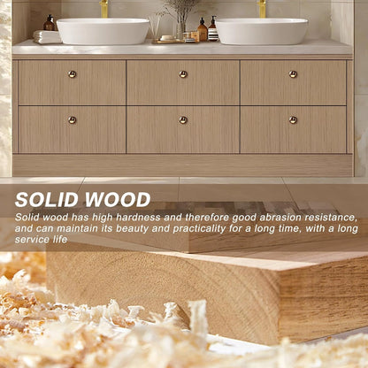 60” - 96” Floor Standing Bathroom Vanity Includes Large Countertop Rock Slabs