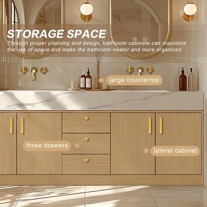 72''Freestanding Bathroom Vanity with Sink Set Enclosed Space Storage