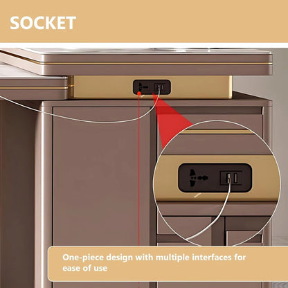 85” - 93” Cozy Flexible Kitchen Island Includes Golden Stripe Design (No Chair)