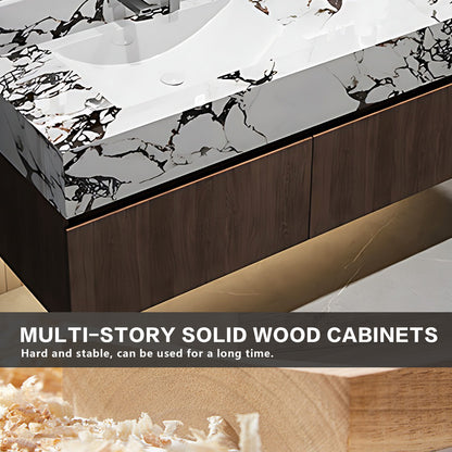 36"- 64" Single Bathroom Vanity Set with Smart Led Mirror and Ceramic Basin