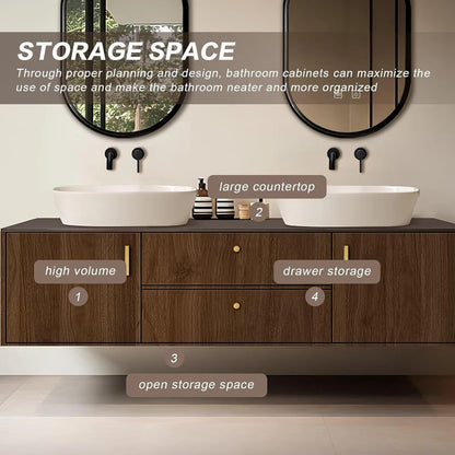 60” - 78” Simple Fashion Bathroom Vanity with Above Counter Sink