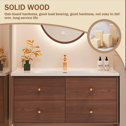 40” - 56” Minimalist Floating Bathroom Vanity Includes Three-Tier Storage Space