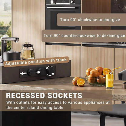 79” - 94” Unique Kitchen Island with Wheels and Storage for 2-4 Person (No Chair)