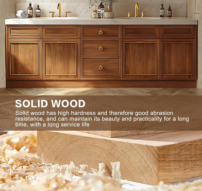 76” - 96” Exquisite Natural Bathroom Vanity Includes Solid Wood Cabinet