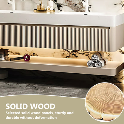 52"- 78" Wall Mounted Bathroom Cabinet Set with LED Defogging Mirror and Sink