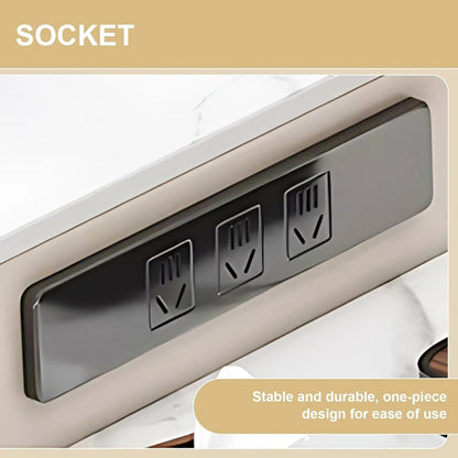 56” - 72” Minimalist Kitchen Island Includes Hollow Molding Base & Embedded Socket (No Chair)