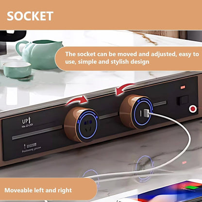 54” Modern Fashion Kitchen Island with Pull-Out Cabinets Includes Pulley Island (No Chair)