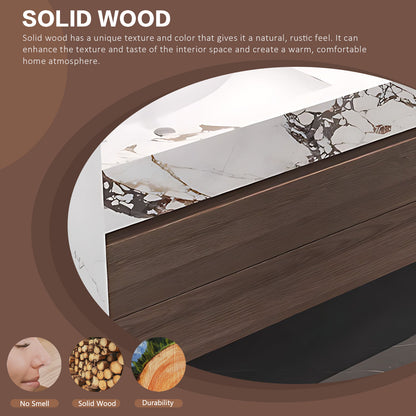 40"- 64" Wall Mounted And Single Ceramic Basin  with Smart Mirror