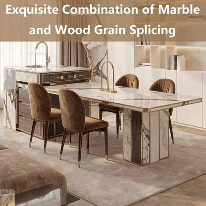 75” Luxurious Kitchen Island with Extendable Dining Table & 2 Drawers