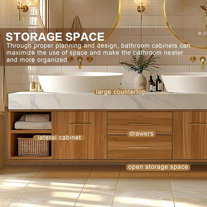 68” - 96” Simple Practical Bathroom Vanities with Exquisite Handle