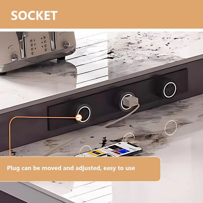 87” Retractable Grey Kitchen Island Includes Drawer Under Tabletop (No Chair)