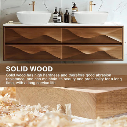 60” - 78” Simple Art Bathroom Vanity Includes Wave Texture Design & Double Sinks