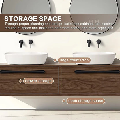 60” - 78” Cozy Elegant Bathroom Vanity  Includes Modern Log Cabinet