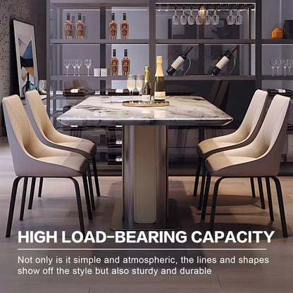 55” - 71” Light Luxury Dining Table with Smooth Ink Wash Texture (No Chair)