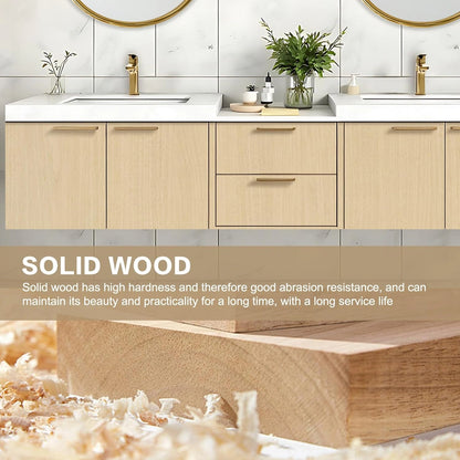 60” - 84” Simple Log Bathroom Vanity Includes Drawer Combination Cabinet