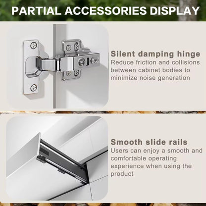 60” - 84” Modern Minimalist Bathroom Vanity Includes Ceramic Seamless Sink