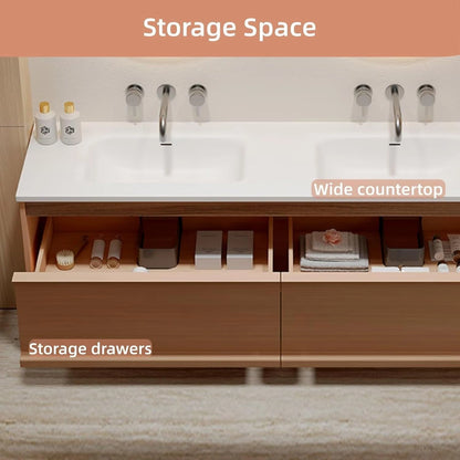 60” - 78” Floating Bathroom Vanity with Modern Simple Design