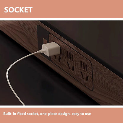 85” Modern Luxury Kitchen Island with Extendable Table and Embedded Socket (No Chair)