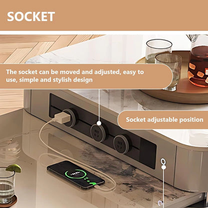 65” - 96” Grey Luxury Kitchen Island Includes Unique Texture Design & Storage Space (No Chair)