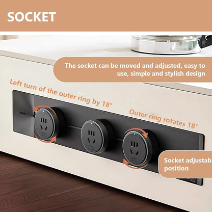 66” - 82” Modern Log Kitchen Island with Extendable Dining Table (No Chair)