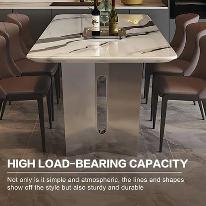 55” - 71” Unique Dining Table with Rounded Edge Design (No Chair)