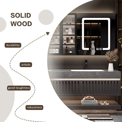 SALE 68'' Wall Mounted With Mirror Cabinet And Led Light With Double Sink and Faucet