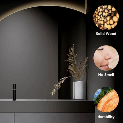 40"- 60" Wall Mounted With Single Sink and Faucet Round Mirror