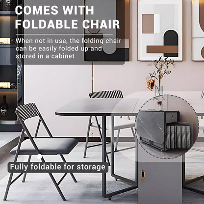 55” - 93” Grey Modern Kitchen Island with Wheels&Spacious Storage (4 Chairs)