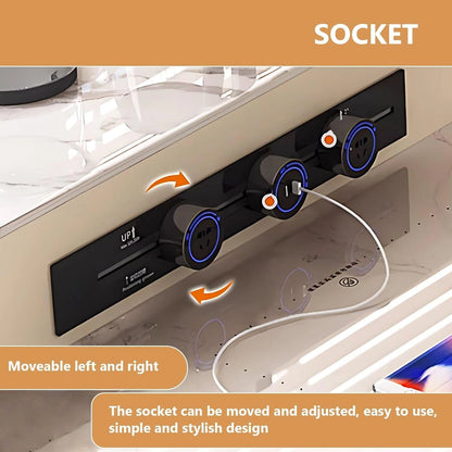 79” Modern Luxury Kitchen Island Includes Open Shelf & Integrated Sink (No Chair)