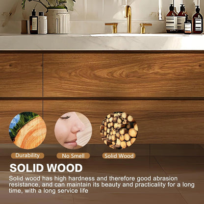 68” - 96” Retro Luxury Bathroom Vanity Includes Symmetrical Drawer