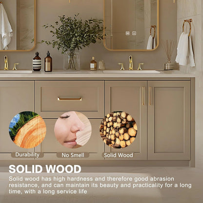 68” - 96” Light Luxury Bathroom Vanity Includes Rectangle Mirror