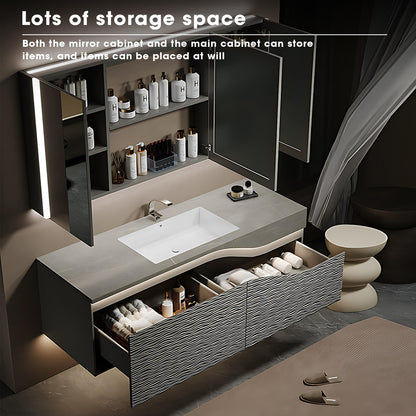 36"- 52" Bathroom Vanity Set with Sink and Intelligent Defogging Mirror