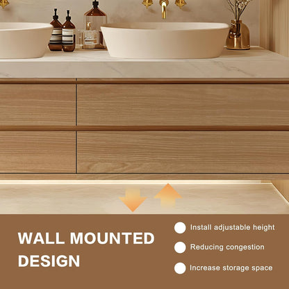 72'' Floating Bathroom Vanity with Sinks Set Includes Exquisite Style