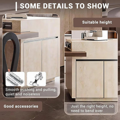 86” - 102” Italian Minimalist Kitchen Island Includes Atmosphere Light (No Chair)