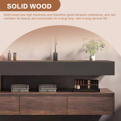 52"-72" Solid wood black basin bath vanity multi drawers big smart mirror