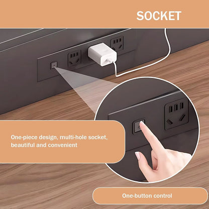 81” Retro Practical Kitchen Island with Striped Glass Cabinet Door (No Chair)