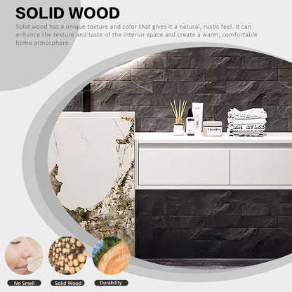 56"- 72" Freestanding Single Ceramic Sink With Round Smart Led Mirror