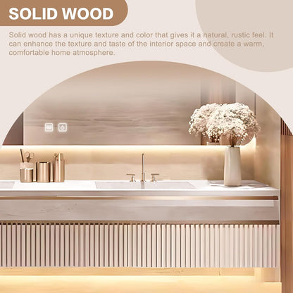 60'' Luxurious Bathroom Vanity with Sinks&Open Storage Rack