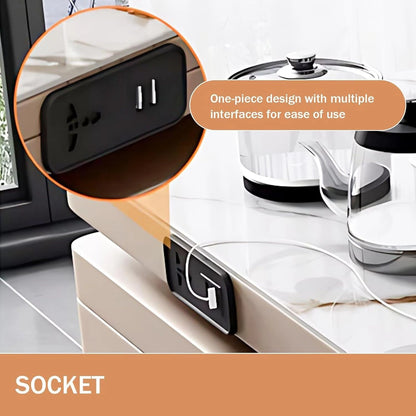 89” - 96” Flexible Kitchen Island Includes Movable Combination Design & Embedded Socket (No Chair)