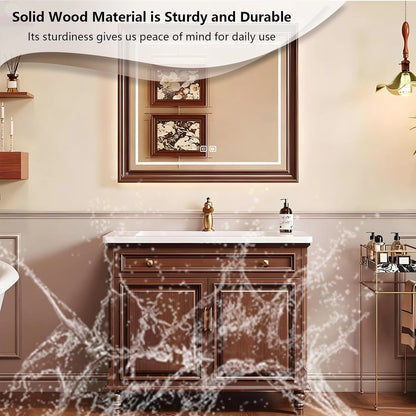40” – 48” French Vintage Bathroom Vanities with Mirror Lighting Function