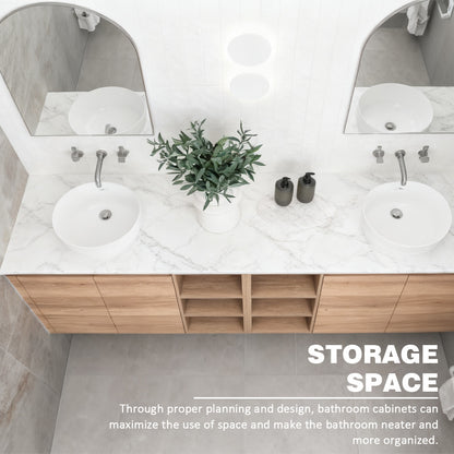 60“ - 78” Luxury Wooden Double Basin Bathroom vanity