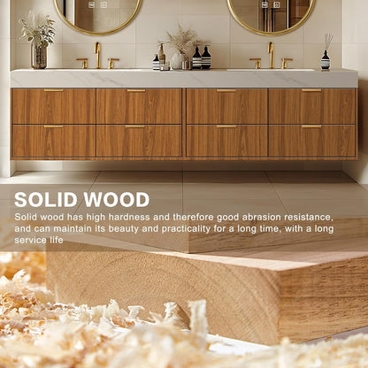 68'' Modern Bathroom Vanity with Double Sinks &Four Drawers