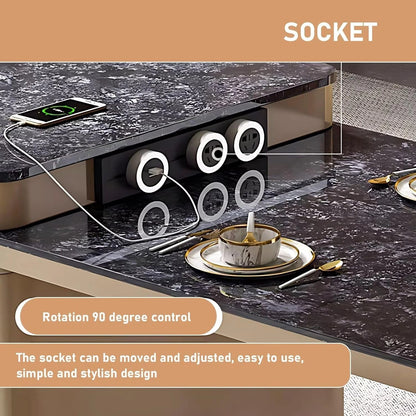 83” - 98” Practical Elegant Kitchen Island Includes Irregular Shape Island & Integrated Slate Sink (No Chair)