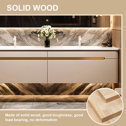 60"- 78" Modern Double Sink Bathroom Vanity Set with Smart Defogging Mirror