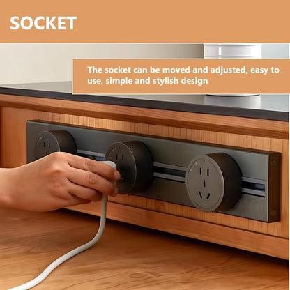 52” - 76” Rustic Log Kitchen Island Includes Slide Rail Socket & Drawers (No Chair)