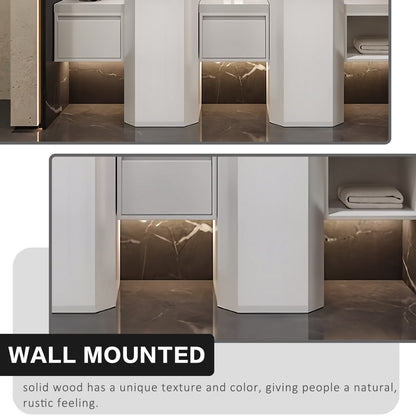 72"- 100" Bathroom Vanity With Oval Smart Mirror  and Double Sink